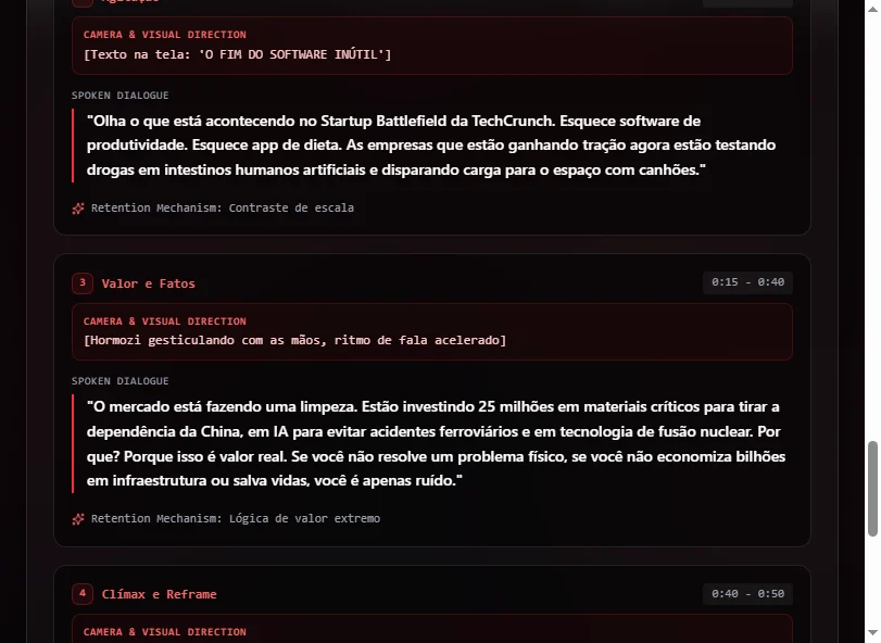 KM Engine: roteiro gerado por etapas